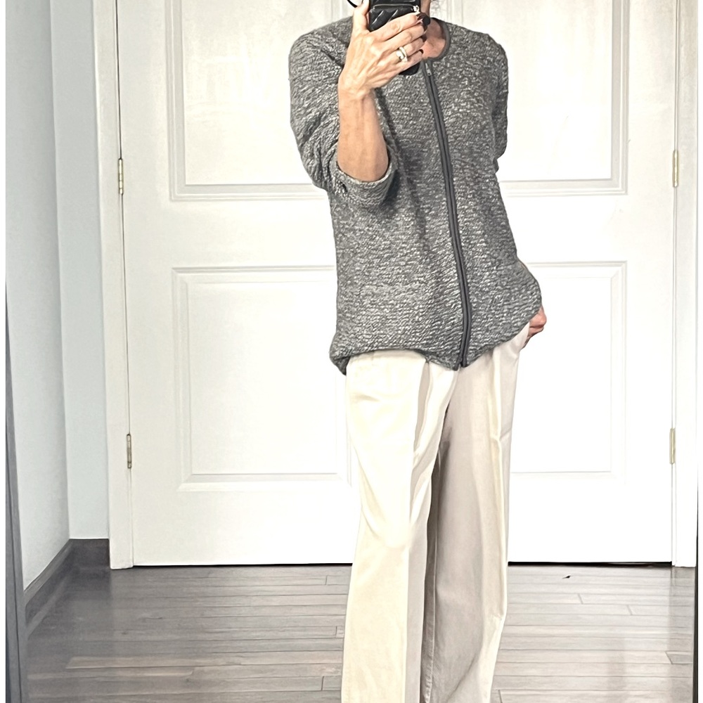 Eileen Fisher organic wool alpaca blend zip up ladies jacket size M